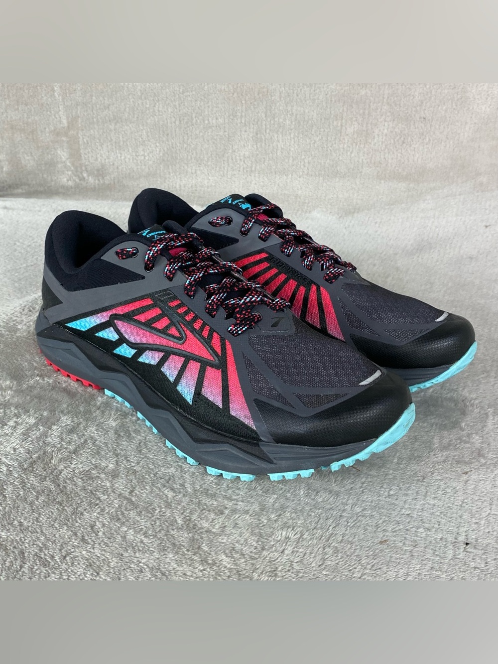 Brooks Caldera Trail Black Blue Womens Shoes Size 10 Running Athletic 120232